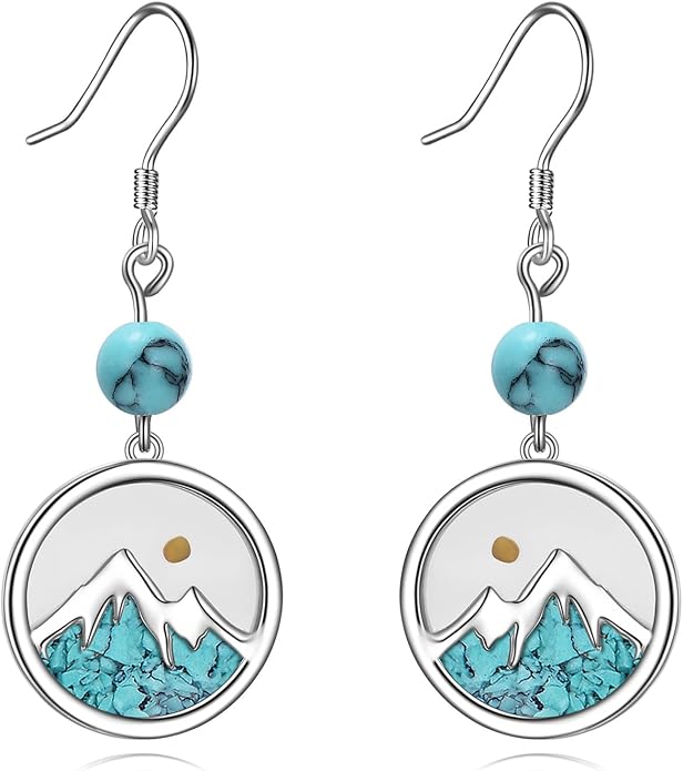 AOBOCO Mustard Seed Earrings for Women Sterling Silver Mountain Cross Earrings Dangle Christian Religion Jewelry Mothers Day Birthday for Mom Wife Friends