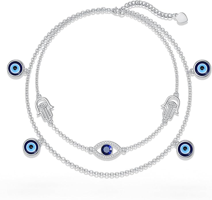 Dorunmo Anklet Bracelets For Women 925 Sterling Silver Birthstone/Infinity/Butterfly/Evil Eye/Turtle/Pineapple/Starfish/Heart Anklets Bracelets Jewelry Gifts for Women