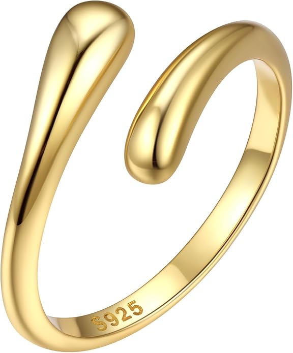 ChicSilver Sterling Silver Toe Rings for Women 14K Gold Plated Toe Rings for Women Open Adjustable Toe Ring for Women Toe Jewelry for Summer Beach
