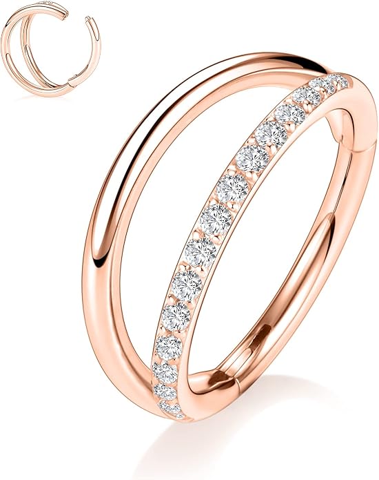 316L Surgical Steel Septum Clicker Ring Nose Ring Hoop Sleeper Hoop Earring Helix Rook Conch Cartilage Daith Tragus Earrings Lobe Nose Piercing Jewelry for Women