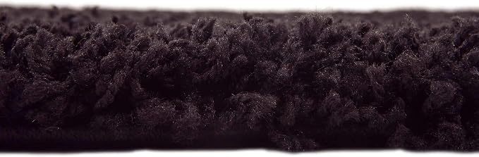 Unique Loom Solid Shag Collection Area Rug (8' Square, Jet Black)