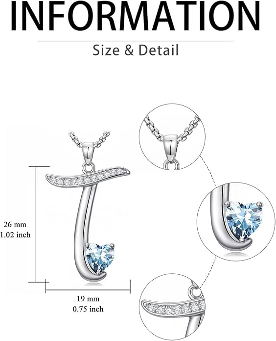 Birthday Gifts for Women Alphabet A to Z Initial Birthstone Pendant Necklaces for Women - 18k White Gold Plated Personalized Name Jewelry Anniversary Graduation Gifts for Wife Her Daughter Girlfriend(with Gift Box)