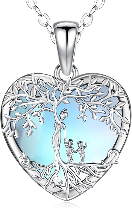 Tree of Life Necklace Family Teardrop/Heart Pendant Mother Jewelry Gifts for Women Grandma Wife Mom