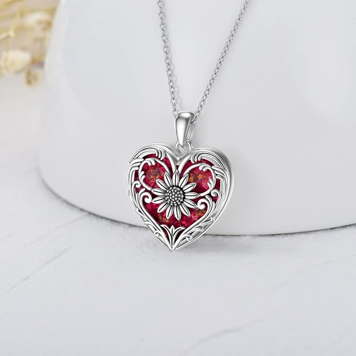 SOULMEET Personalized Silver Locket Necklace That Holds Pictures Photo Keep Someone Near to You, Memorial Custom Lockets Necklaces Letters Engraving for His Her