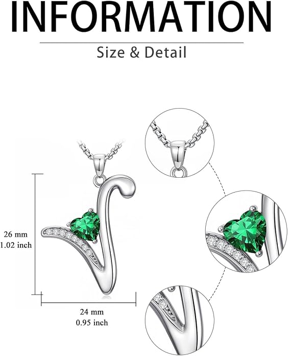 Birthday Gifts for Women Alphabet A to Z Initial Birthstone Pendant Necklaces for Women - 18k White Gold Plated Personalized Name Jewelry Anniversary Graduation Gifts for Wife Her Daughter Girlfriend(with Gift Box)