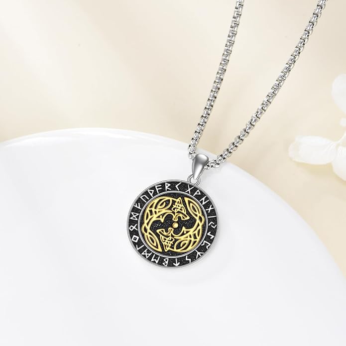 Poseidon/Athena/Apollo/Valhalla/Norse Viking Necklace 925 Sterling Silver Pendant Necklace for Men Greek/Norse Viking Amulet Jewelry Gifts