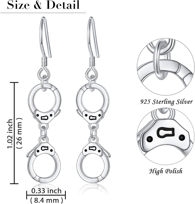 S925 Sterling Silver Trendy Dangle Drop Stud Loops Hoop Earrings for Women Jewelry Cuban Link