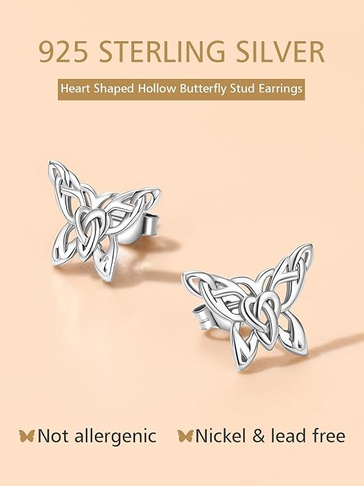 FindChic Hypoallergenic Sterling Silver Small Bar/Heart/Dot/Triangle/Butterfly/Lightning Studs Earrings Minimalist Geometric Jewelry Valentine Gifts for Women Men Girls, with Gift Box