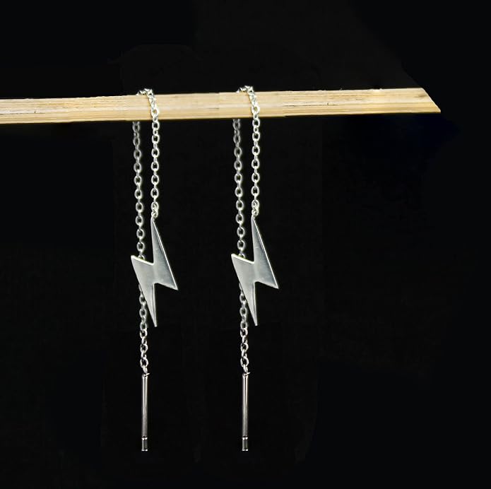 Sterling Silver Threader Earrings with Real Gemstone Beads - Elegant Pull-Through Design for Women, Dangling Western Earrings, Long and Short Adjustable Earring