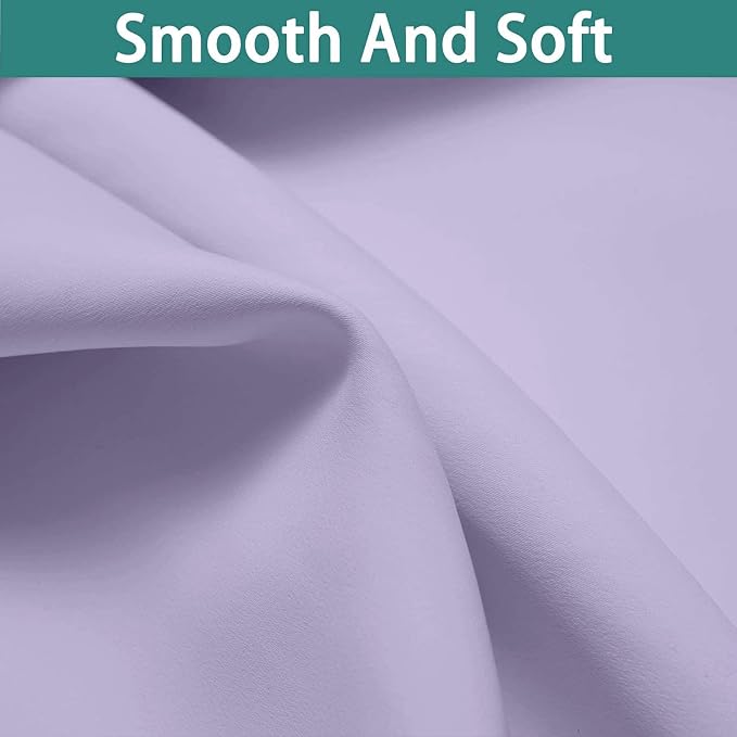 Yakamok 84 Inch Length 100% Blackout Curtains for Bedroom, 2 Thick Layers Thermal Insulated Grommet Total Blackout Drapes with Black Liner for Living Room (42Wx84L,Lilac, 2 Panels) | Blackout Curtain Panels for Bedroom, 2 Thick Layers Grommet Top Therm...