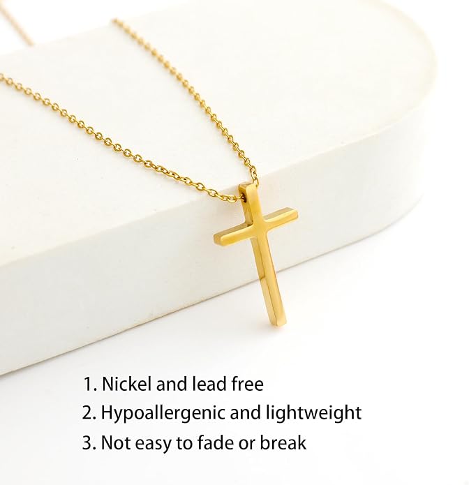 14K Gold Plated Paper Clip Chain Link Necklace Satellite Cross Key Starfish Turquoise Heart Necklace for Women
