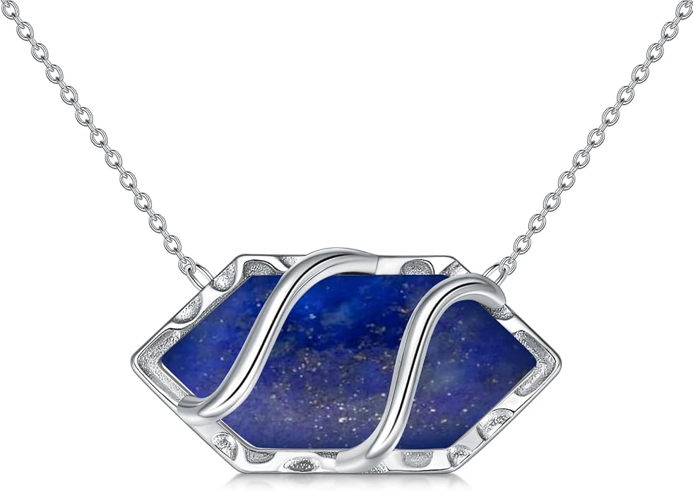 HPQQ Teardrop Necklace 925 Sterling Silver Filigree Gemstone Pendant Necklace Fine Jewelry Birthday Mother's Day Gifts for Women Her Mom