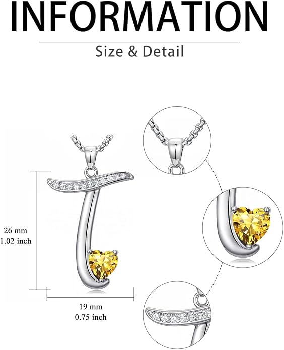 Birthday Gifts for Women Alphabet A to Z Initial Birthstone Pendant Necklaces for Women - 18k White Gold Plated Personalized Name Jewelry Anniversary Graduation Gifts for Wife Her Daughter Girlfriend(with Gift Box)