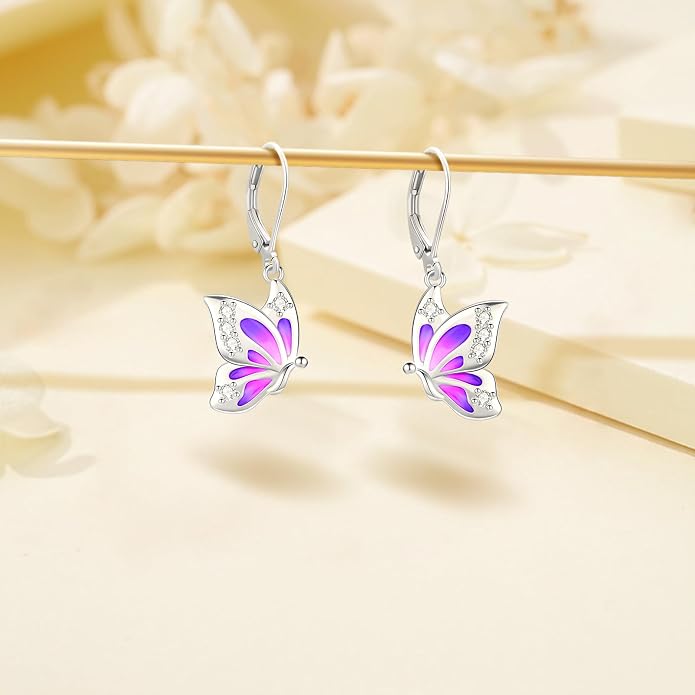 Tree of Life/Cat/Turtle/Butterfly/Flower/Celtic/Turquoise/Moonstone Dangle Earrings for Women Sterling Silver Cute Animals Drop Earrings Jewelry Gifts