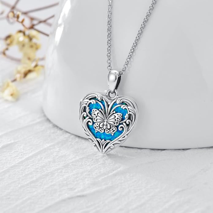 SOULMEET Personalized Silver Locket Necklace That Holds Pictures Photo Keep Someone Near to You, Memorial Custom Lockets Necklaces Letters Engraving for His Her