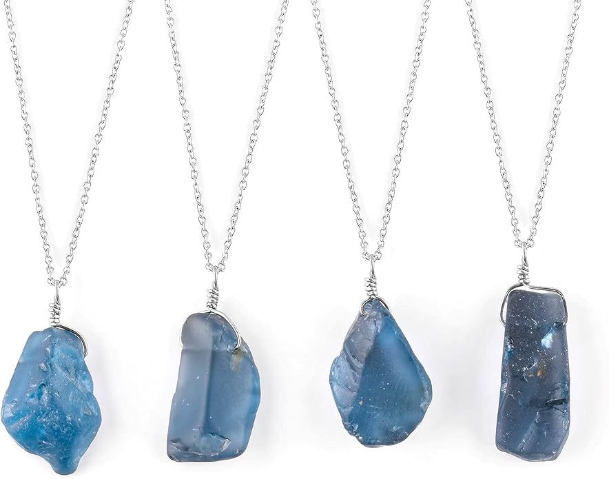 Natural Raw Gemstone Crystal Dainty Pendant Necklace for Women, Healing Chakra Stone, Birthstone, Handmade Jewelry, Rhodium Plated 925 Sterling Silver Chain 18" Gift for her
