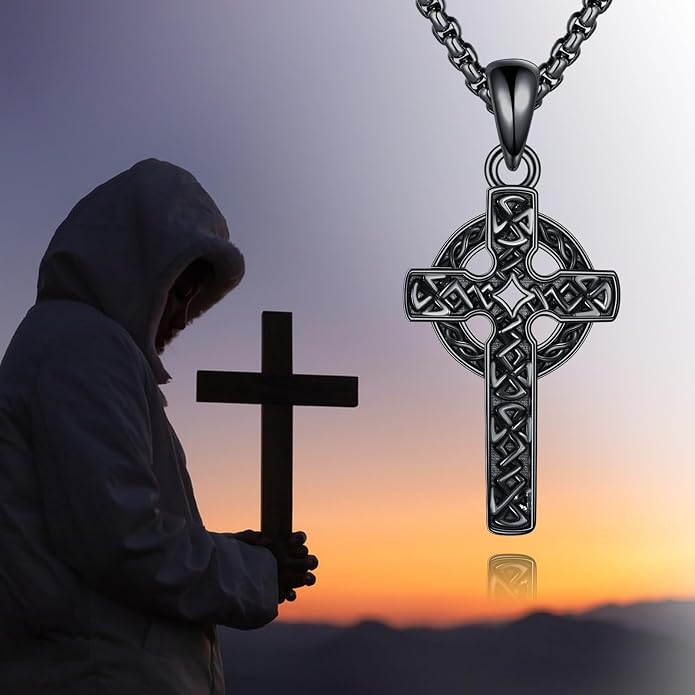 Cross Necklace 925 Sterling Silver Cross Faith Pendant Christian Jewelry Gifts for Women Men