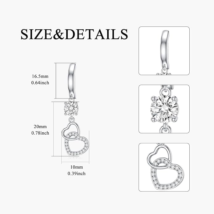Butterfly Cross Shark Belly Button Ring 925 Sterling Silver Clicker Belly Rings Dangle Navel Ring Hypoallergenic Navel Piercing Belly Piercing Jewelry Gifts for Women