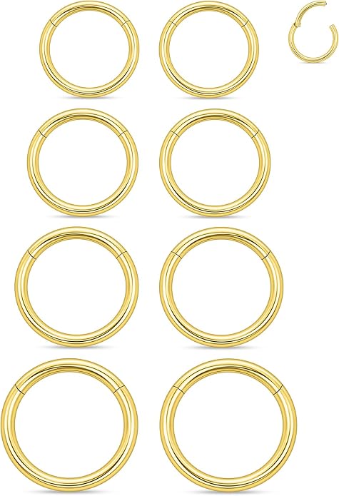 20G 18G 16G 14G 12G 10G 8G 6G Nose Rings Hoops 316l Surgical Steel Clicker Septum Lip Ring Tragus Helix Daith Rook Conch Snug Cartilage Lobe Earrings Hoop Piercing Jewelry For Women Men