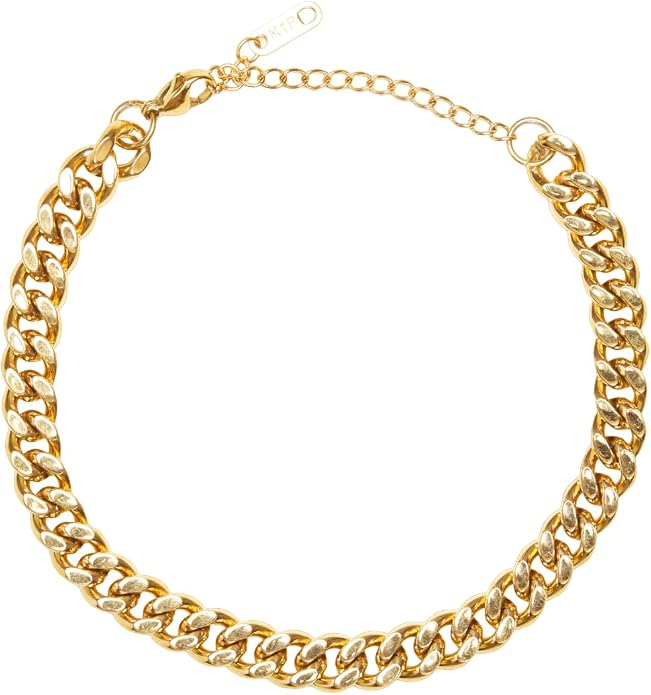 Shapes Studio 18K Gold Plated Titanium Round Curb Chain Anklet, Never Tarnish, Women Jewelry, Body Jewelry