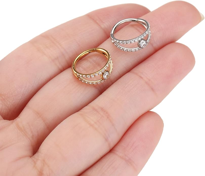 316L Surgical Steel Septum Clicker Ring Nose Ring Hoop Sleeper Hoop Earring Helix Rook Conch Cartilage Daith Tragus Earrings Lobe Nose Piercing Jewelry for Women