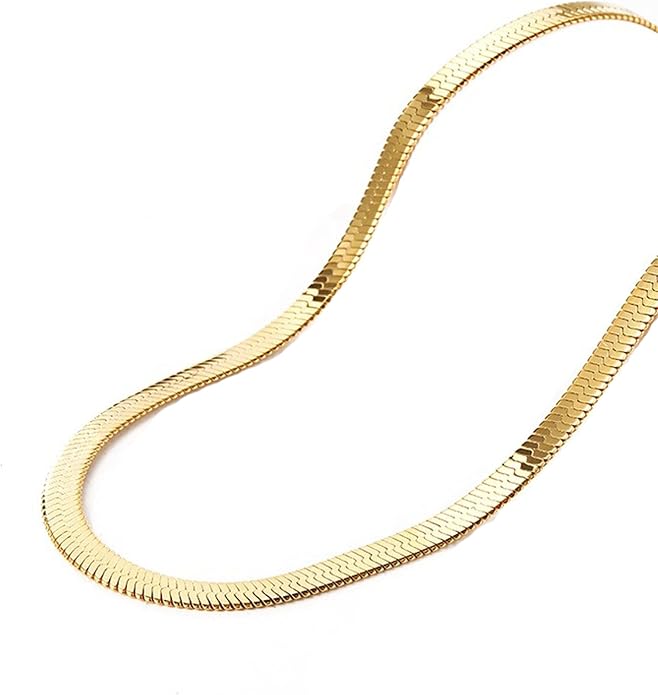 Herringbone Chain 316L Stainless Steel 14,16,18,20,22,24,27,30 inches Necklace for Men and Women in Gold, Silver Tone