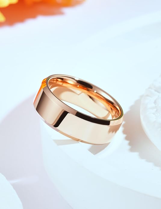 King Will BASIC Men Women 4mm/5mm/6mm/7mm/8mm Titanium Rings Polished Wedding Band Engagement Anniversary Band Comfort Fit