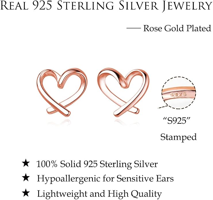 Reffeer Solid 925 Sterling Silver Love Heart Clip On Earrings Ear Cuffs for Women Teens Heart Wrap Earrings No Piercing