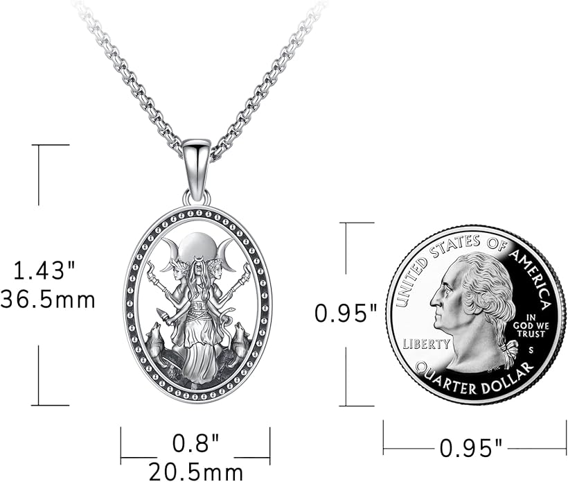 Witchy Jewelry for Women Men Nudo De Bruja Plata 925 Original Witches Knot Necklace Tetragrammaton Hecate Necklace Lilith Necklace Pentagram Necklace Cat Necklace Triple Moon Goddess Pendant Necklace