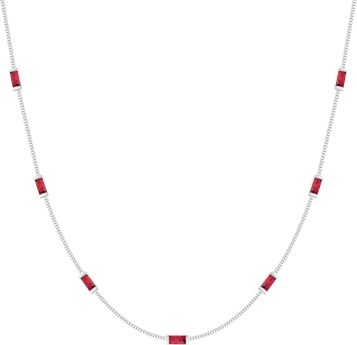 LOUISA SECRET Birthstone Necklaces for Women, 14K Gold Plated Dainty Simple Necklace, 925 Sterling Silver Birthday Anniversary Jewelry Gift for Women Mom Mother