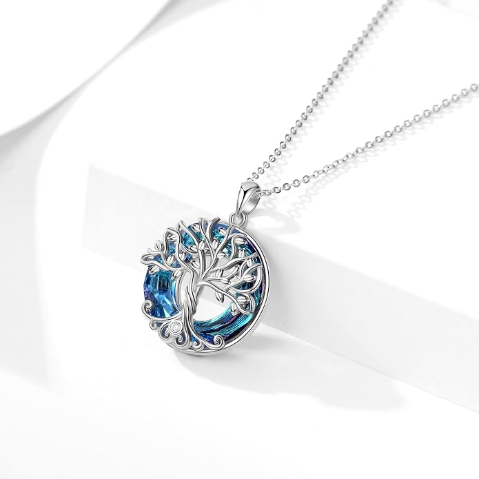 Tree of Life Thor Hammer Pendant Necklace for Women Sterling Silver S925 Jewelry for Women US1