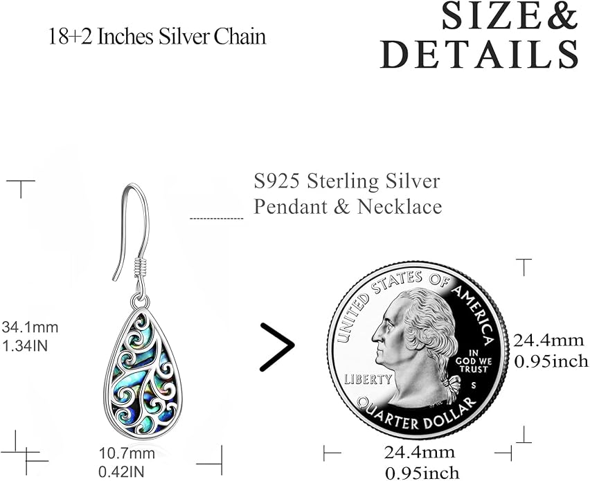 POPLYKE 925 Sterling Silver Tree of Life Dangle Earrings for Women Fashion Abalone Shell Jewelry Gifts for Mom Sister Friend Birthday