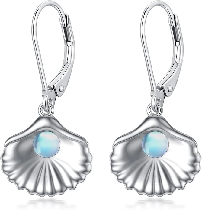 Dorunmo Moonstone Dangle Drop Earrings s925 Sterling Silver Leverback Earrings Filigree Moonstone Jewelry Birthday Gifts for Women