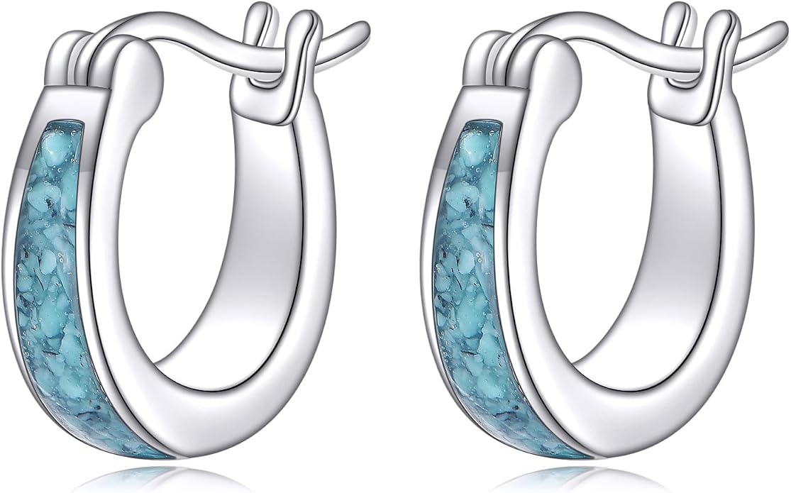 Sterling Silver Hoop Earrings Small Hoop Sun/Leaf/Triangle Huggie Earrings for Women Hypoallergenic