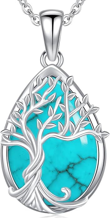 Odinstone Tree of Life Necklace, Sterling Silver Pendant for Women Family Tree Necklaces Jewelry for Mom/Wife/Grandma(With Fine Gift Box)