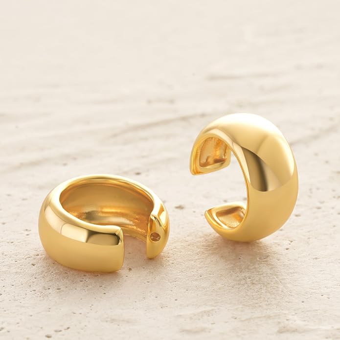 MYEARS Women Ear Cuff Earring Gold Non Pierced Ear Cartilage Clip on Wrap Hoop 14K Gold Filled Tiny Boho Beach Simple Minimalist Delicate Handmade Hypoallergenic Jewelry Gift-Sold as Single/Pair