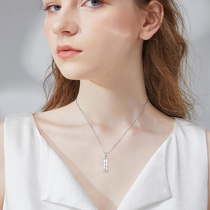 Mother of Pearl Shell Pendant Necklace 925 Sterling Silver Cross Necklace Mother of Pearl Jewelry Gift for Women