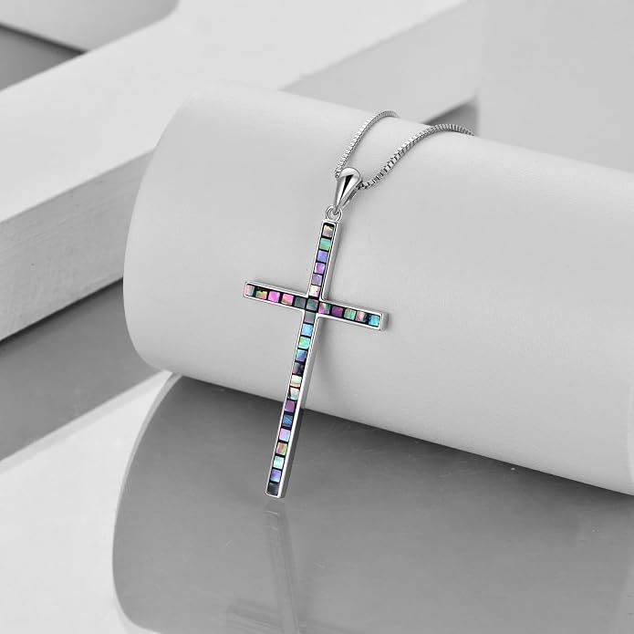 POPLYKE Cross Necklace 925 Sterling Silver Philippians 4:13 I Can Do All The Things Inspirational Necklace Gifts for Women Men 20+2''