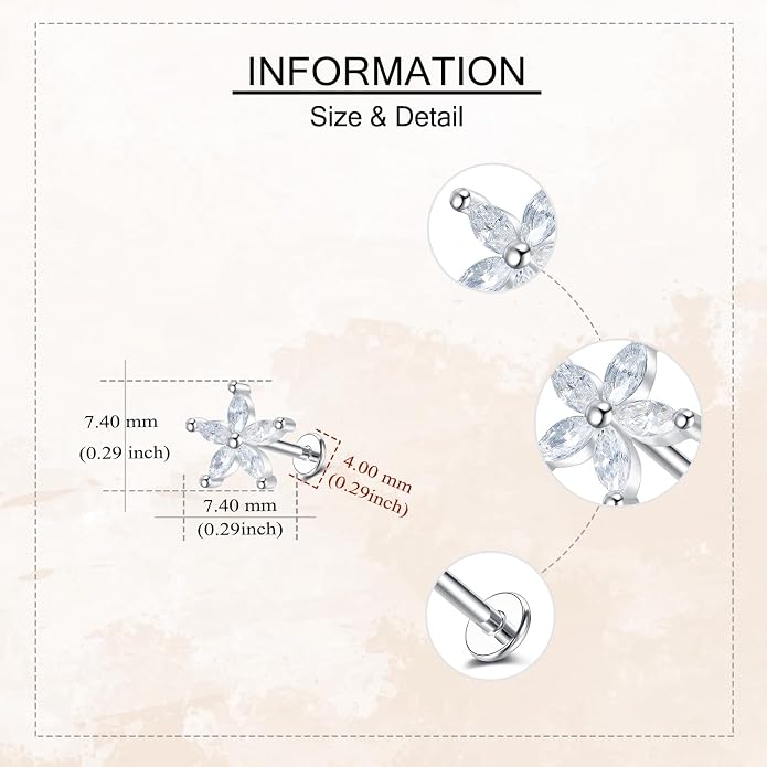 Luna Moth/Cherry Blossom/Orchid Earrings Sterling Silver Flat Back Earrings Jewelry Gifts for Women