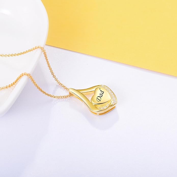 Cremation Jewelry 925 Sterling Silver Teardrop Urn Necklace for Ashes Heart Shape Memorial Keepsake Pendant for Human Ashes for Women Gift