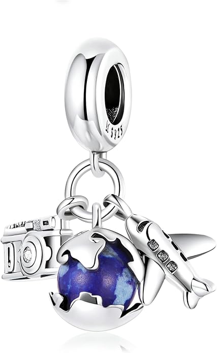 NINGAN 925 Sterling Silver Charm Golden Love Charm Buckle Safety Chain Travel Bead Firefly Dragonfly Pendant, Suitable for Women Bracelet and Necklace as Gift from Mom and Friends