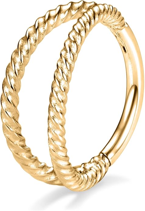 316L Surgical Steel Septum Clicker Ring Nose Ring Hoop Sleeper Hoop Earring Helix Rook Conch Cartilage Daith Tragus Earrings Lobe Nose Piercing Jewelry for Women