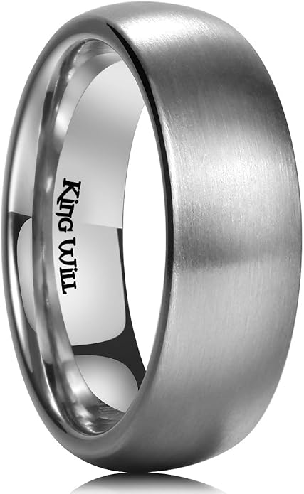 King Will Titanium Wedding Band for Men Women-Sliver/Black/Gold Plated Pure Titanium Wedding Ring, 3-9mm Widths Available Brushed Matte Design Comfort Fit Size 4-16