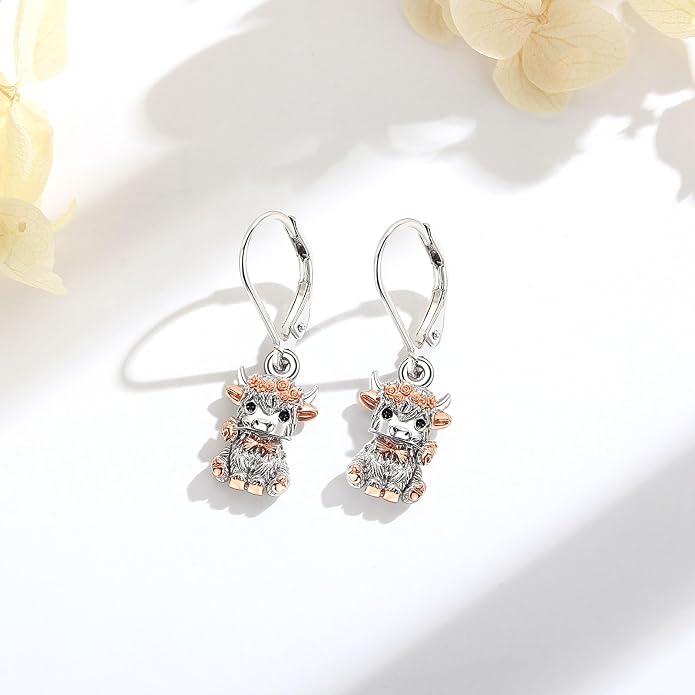Vito 925 Sterling Silver Teardrop Earrings for Women, Moonstone Turquoise Drop Dangle Earrings Cat Snake Turtle Tree of Life Leverback Earrings Boho Jewelry Gift for Mom Wife