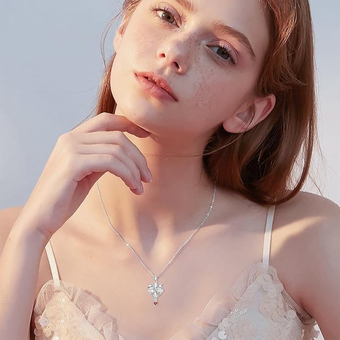 Cross Necklace for Women 925 Sterling Silver Crucifix Pendant Christian Cross Jewelry for Women Men