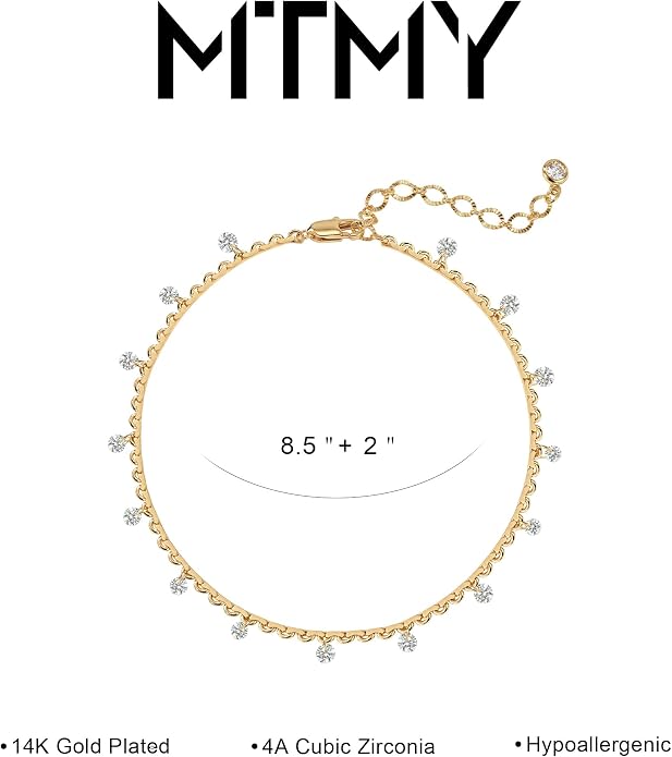 MTMY Gold Anklets for Women 14K Gold Plated Tiny Bead Anklet Colorful Tassel Foot Chain Dainty Adjustable Cute Summer Beach Boho Anklets Jewelry Gift