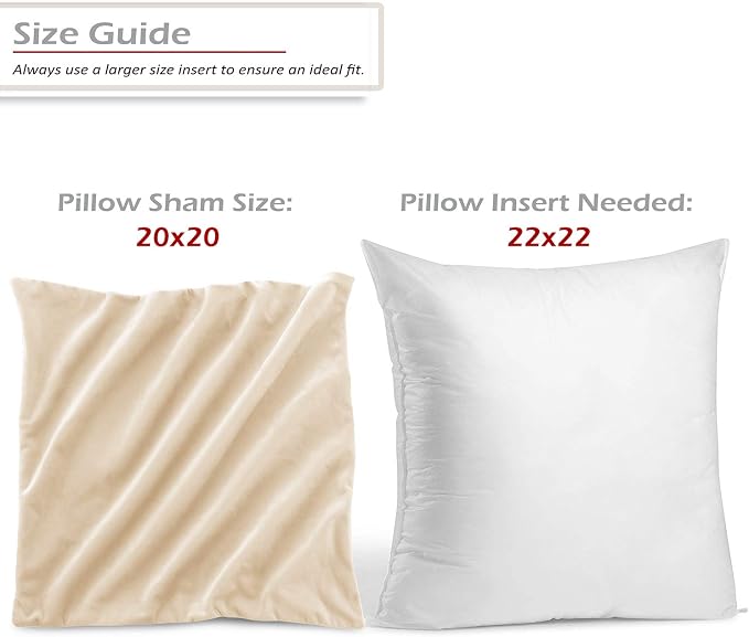 Nestl Throw Pillow Covers, Cozy Velvet Decorative Outdoor Pillow Covers 20X20 Inches, Soft Solid Cushion Covers for Sofa, Bed and Car, Set of 4 - Beige Cream