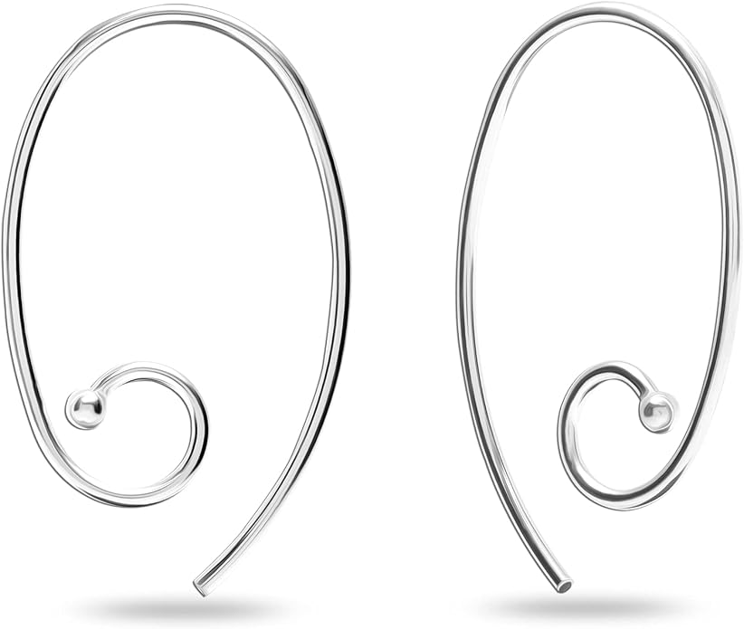 LeCalla 925 Sterling Silver Threader Earrings for Women | Handmade Wire Boho Hoops & Drop Earrings in Spiral, Heart, Bar Designs | Lightweight Pull Through Earring Jewelry Gift for Birthday, Anniversary