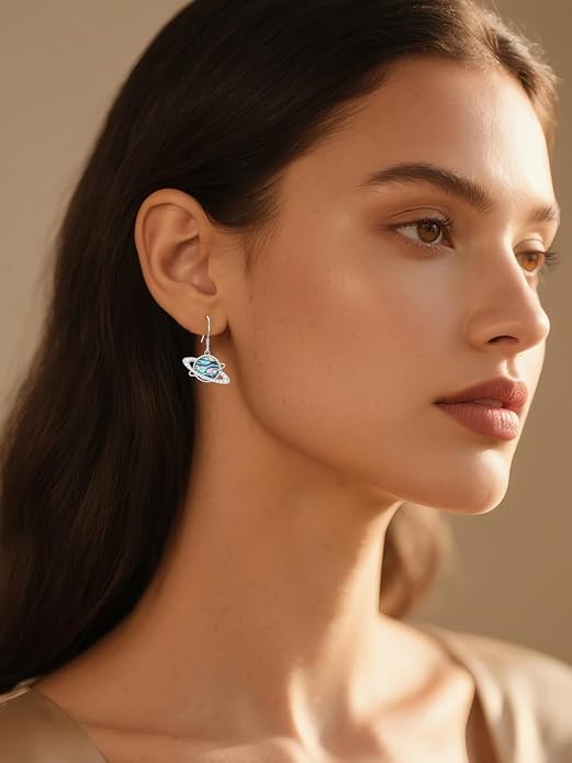 Midari Hummingbird/Butterfly/Lotus Earrings for Women 925 Sterling Silver Abalone Shell Animal Earrings Dangle for Women Abalon Moonstone Jewelry Gifts for Women Mom