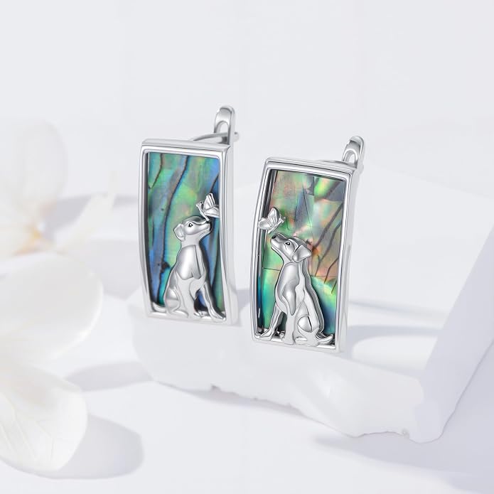 PROESS Abalone Shell Holy Mountain/Mustard Seed/Animal Earrings 925 Sterling Silver Mountain Jewelry Animal Lovers Gifts for Women